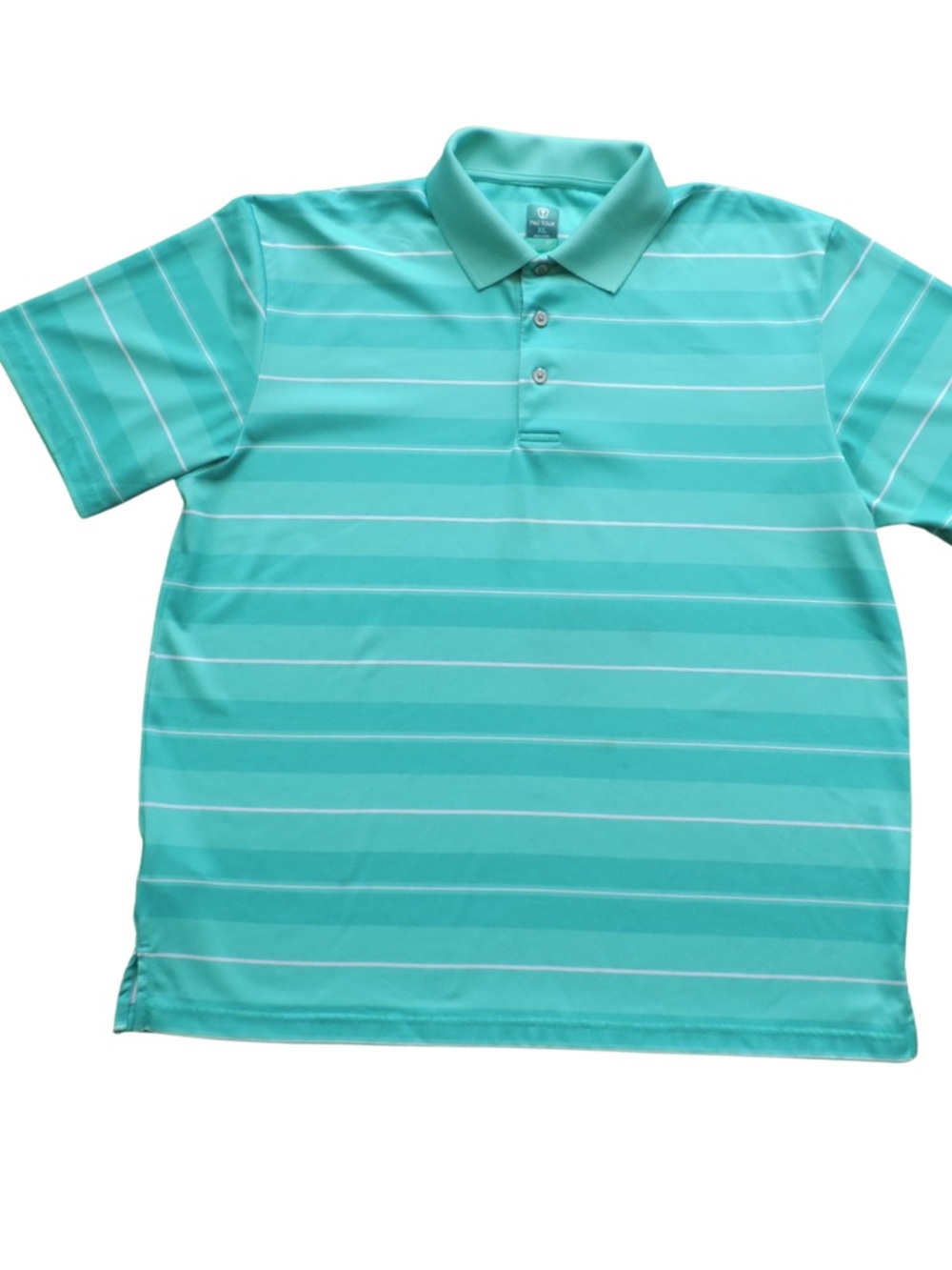 Unknown Brand Men's Mint Green Striped Polo Shirt